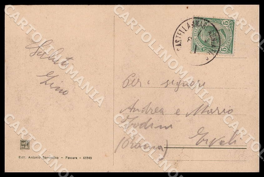 Pescara Castellammare Adriatico Spiaggia Barca cartolina GM0919 – retro