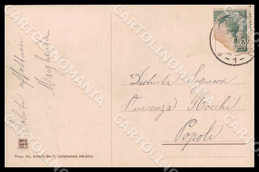 Pescara Castellammare Adriatico Villa Barone Landerst cartolina GM0920 – retro