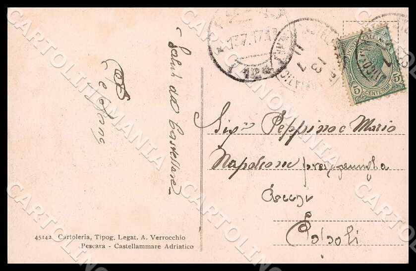 Pescara Castellammare Adriatico Municipio Carretto Cavallo cartolina GM0922 – retro