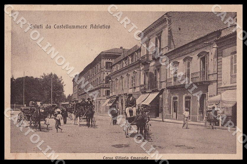 Pescara Castellammare Adriatico Saluti da Corso Vittorio Em. cartolina GM0925 – fronte