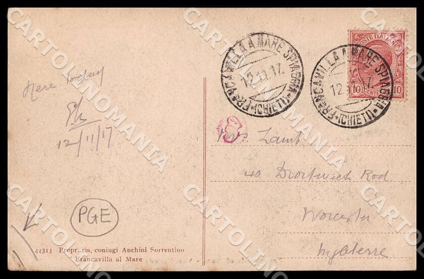 Chieti Francavilla al Mare Viale Nettuno PIEGHINE cartolina GM0934 – retro