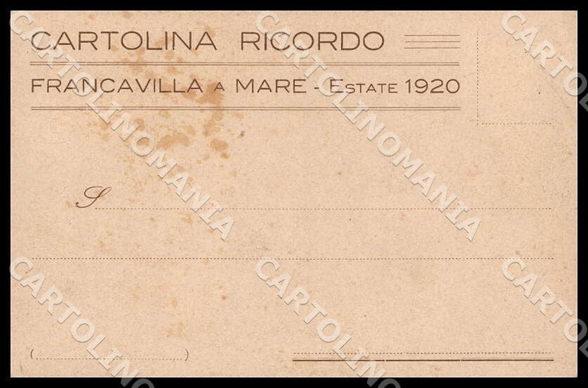 Chieti Francavilla a Mare Estate 1920 Barca cartolina GM0939 – retro