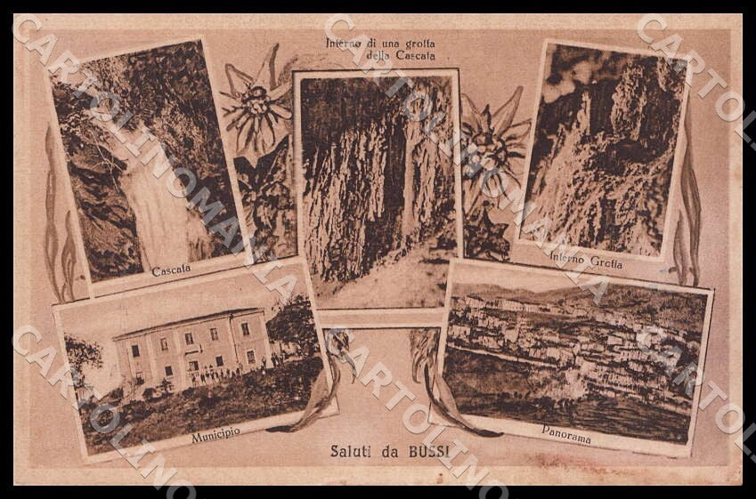 Pescara Bussi sul Tirino Saluti da Grotta COLLA PIEGHINE cartolina GM0945 – fronte