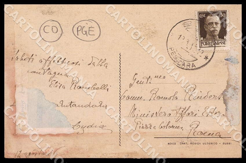 Pescara Bussi sul Tirino Saluti da Grotta COLLA PIEGHINE cartolina GM0945 – retro