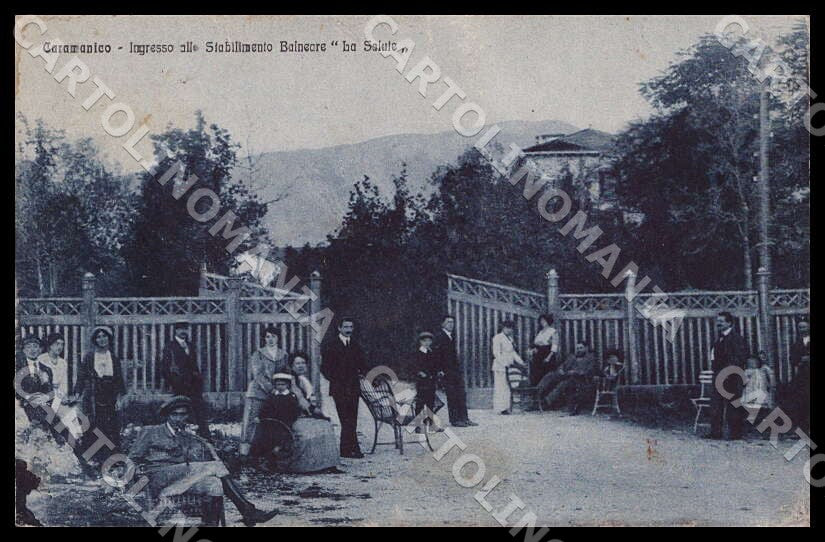 Pescara Caramanico Terme Ingresso Stabilimento MACCHIE PIEGA cartolina GM0948 – fronte