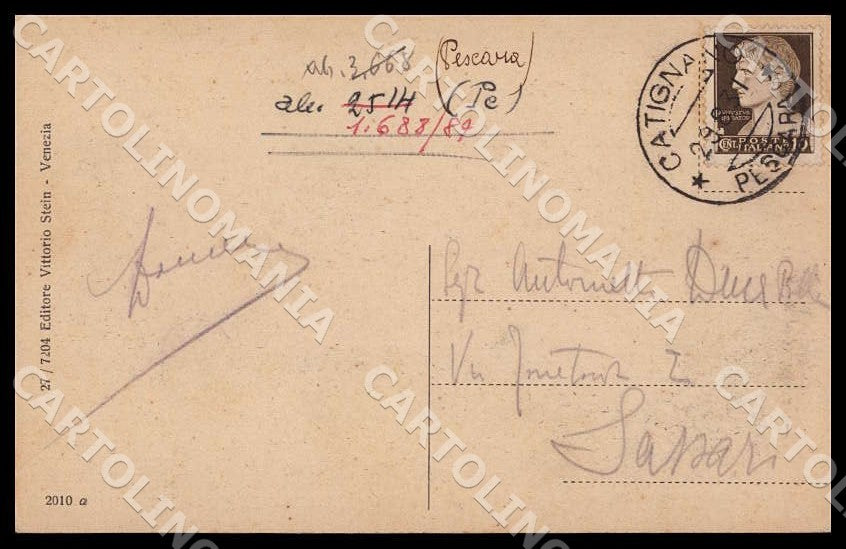 Pescara Catignano Via Duca Abruzzi cartolina GM0949 – retro