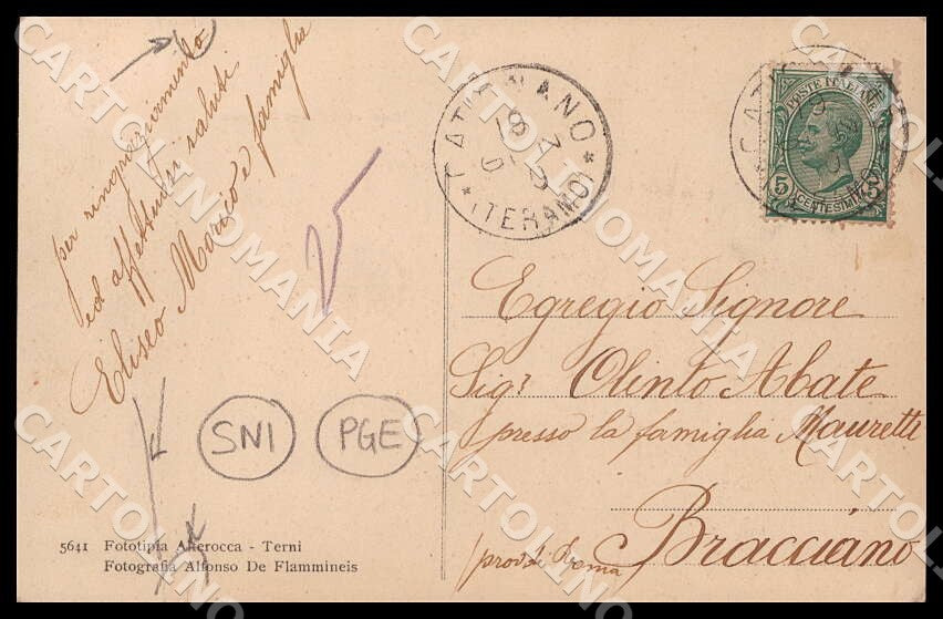 Pescara Catignano Saluto da Corso Umberto I PIEGHINE STRAPPINI cartolina GM0950 – retro