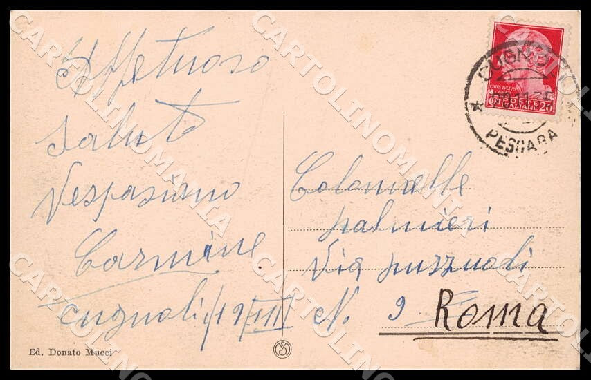 Pescara Cugnoli Via Roma cartolina GM0951 – retro