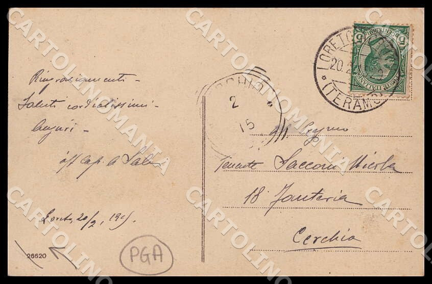 Pescara Loreto Aprutino PIEGHINA cartolina GM0958 – retro
