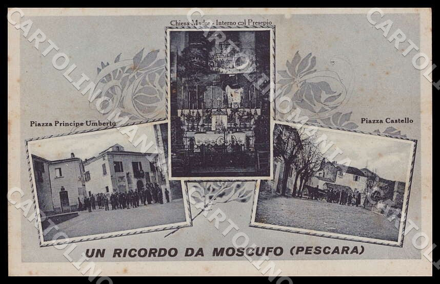 Pescara Moscufo Ricordo Chiesa Madre Interno Presepio MACCHIE cartolina GM0963 – fronte