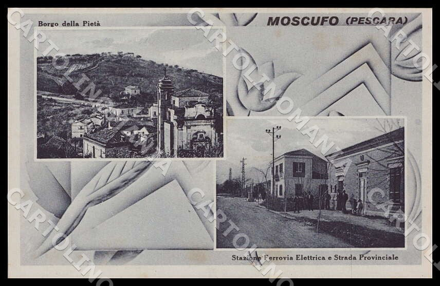 Pescara Moscufo Borgo Pietà Stazione Ferrovia Elettrica Strada cartolina GM0964 – fronte