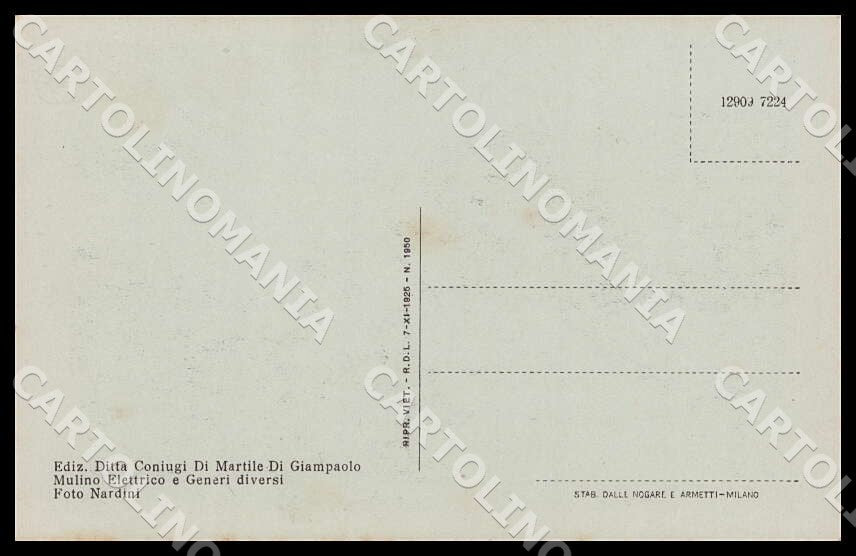 Pescara Moscufo Borgo Pietà Stazione Ferrovia Elettrica Strada cartolina GM0964 – retro