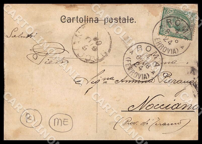 Pescara Nocciano Porta del Popolo RIFILATA MACCHIE cartolina GM0968 – retro