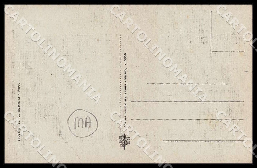 Pescara Popoli Lavatoio Piazza Margherita Mestieri MACCHIA cartolina GM0976 – retro