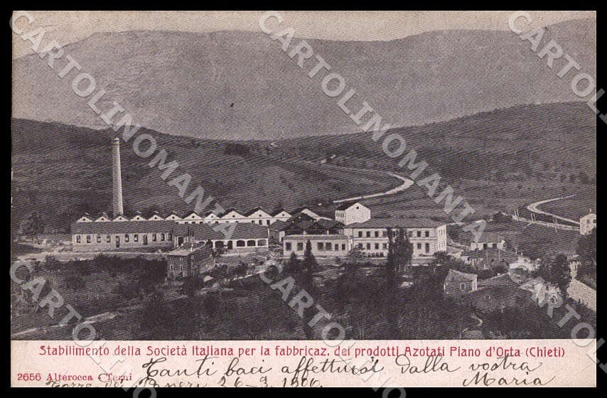 Chieti Bolognano Piano d'Orta Stabilimento Prodotti Azotati cartolina GM0982 – fronte