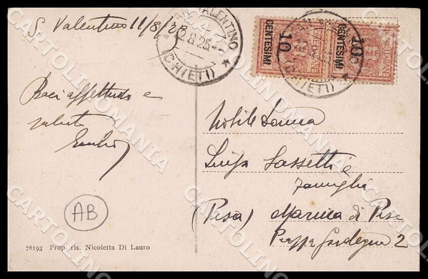 Chieti San Valentino in Abruzzo Citeriore Carretto ABRASA cartolina GM0984 – retro