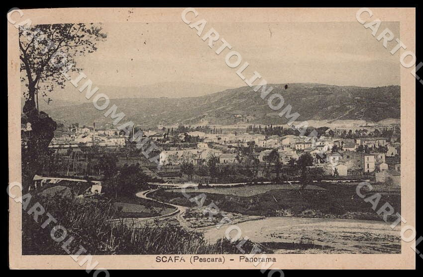 Pescara Scafa Panorama PIEGHINA cartolina GM0985 – fronte