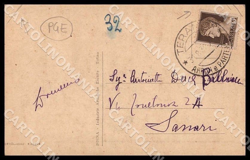 Teramo Città Corso San Giorgio PIEGHINE cartolina GM0993 – retro