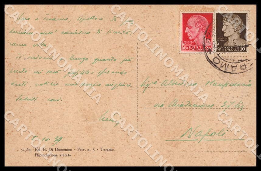 Teramo Città Piazza Vittorio Emanuele Auto cartolina GM0997 – retro