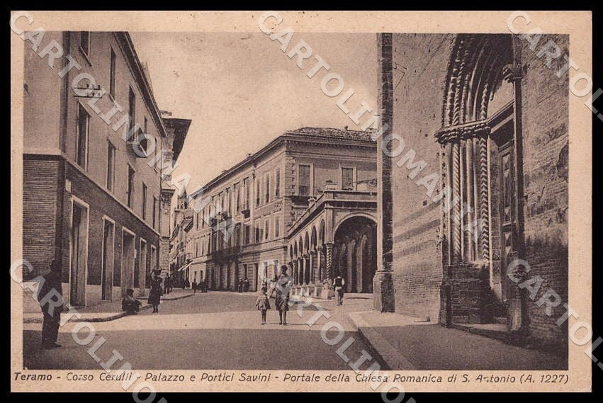 Teramo Città Corso Cerulli Palazzo Portici Savini cartolina GM0998 – fronte