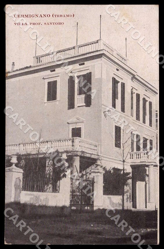 Teramo Cermignano Villa Professore Santoro PIEGATA cartolina GM1011 – fronte