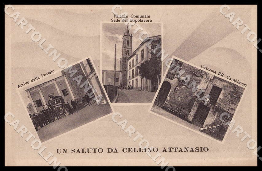 Teramo Cellino Attanasio Saluti Autopostale Caserma Carabinieri cartolina GM1016 – fronte