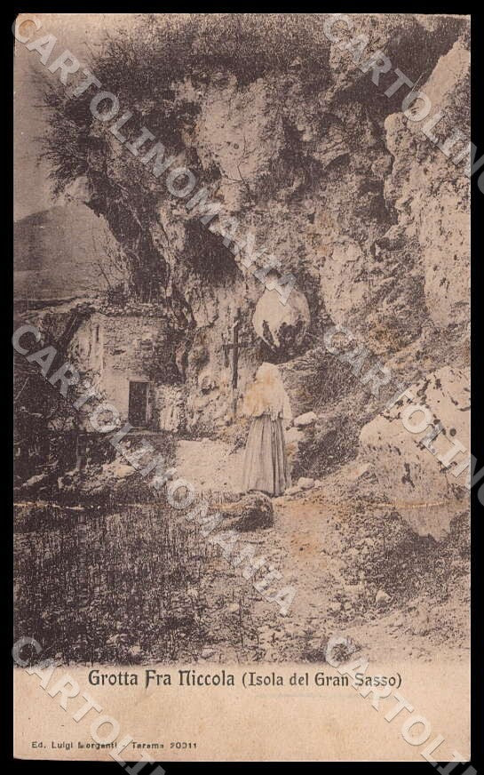 Teramo Isola del Gran Sasso Grotta Fra Niccola MACCHIE cartolina GM1025 – fronte