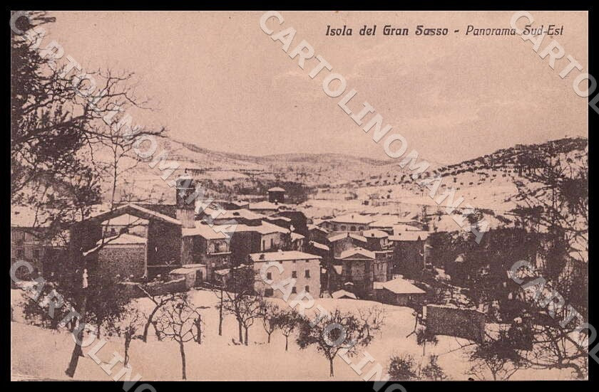 Teramo Isola del Gran Sasso Panorama Sud Est Nevicata cartolina GM1028 – fronte