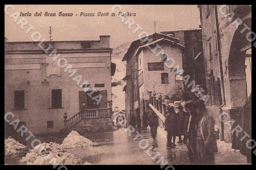 Teramo Isola del Gran Sasso Piazza Conti Pagliara cartolina GM1029 – fronte