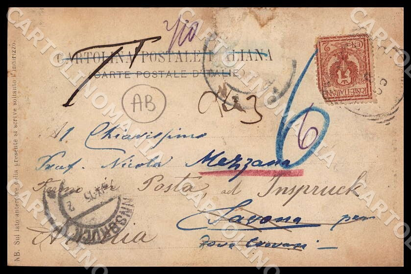 Teramo Roseto degli Abruzzi Rosburgo Poste ABRASA cartolina GM1037 – retro
