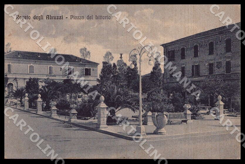 Teramo Roseto degli Abruzzi Piazza Littorio Stazione cartolina GM1040 – fronte
