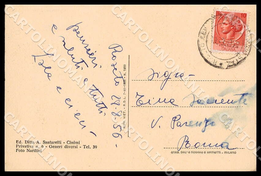 Teramo Roseto degli Abruzzi Villa Ricci cartolina GM1042 – retro