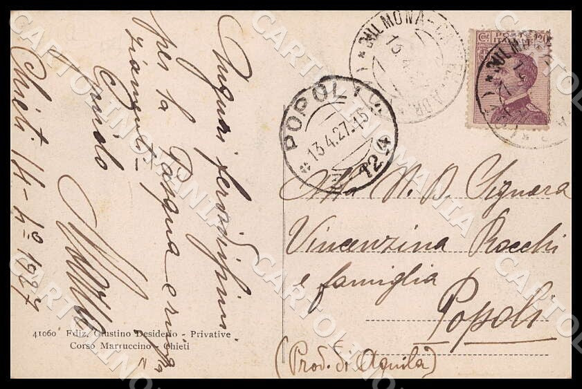 Chieti Città Ingresso Seminario Regionale Religiosi cartolina GM1055 – retro
