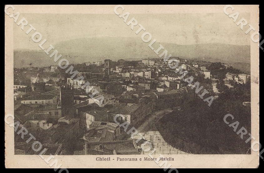 Chieti Città Panorama Monte Maiella PIEGHINE cartolina GM1059 – fronte