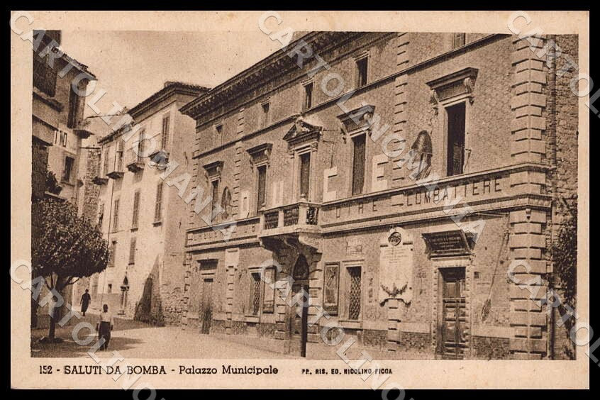 Chieti Bomba Saluti da Palazzo Municipale PIEGA cartolina GM1063 – fronte