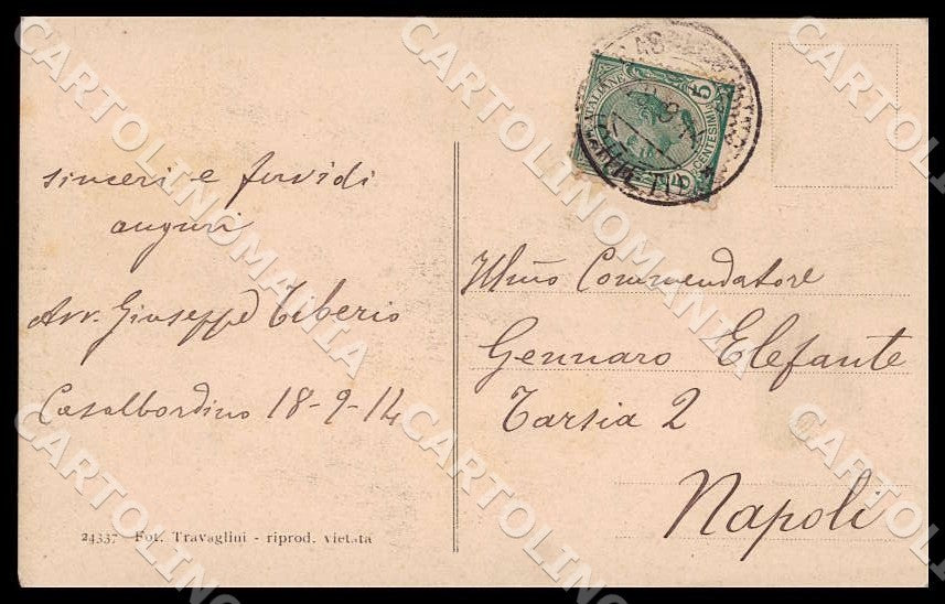 Chieti Casalbordino Piazza Umberto I Carretto Mercato cartolina GM1065 – retro