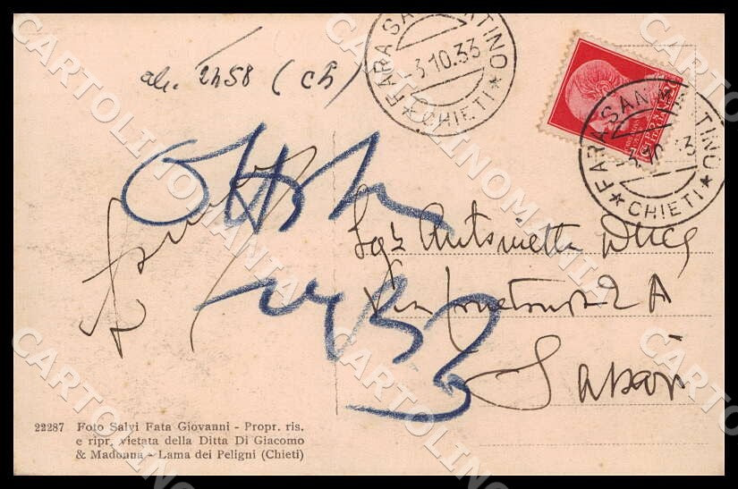 Chieti Lama dei Peligni Lavatoio Via Frentana Mestieri cartolina GM1074 – retro