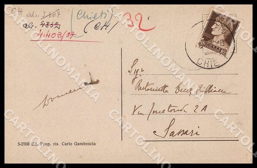 Chieti Paglieta Corso Vittorio Emanuele cartolina GM1078 – retro