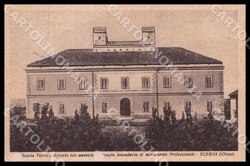 Chieti Scerni Scuola Tecnica Agraria annessa ABRASA PIEGHINA cartolina GM1084 – fronte
