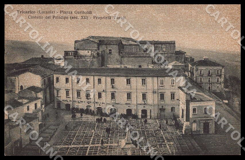 Matera Tricarico Piazza Garibaldi Castello Principe Turati cartolina GM1111 – fronte