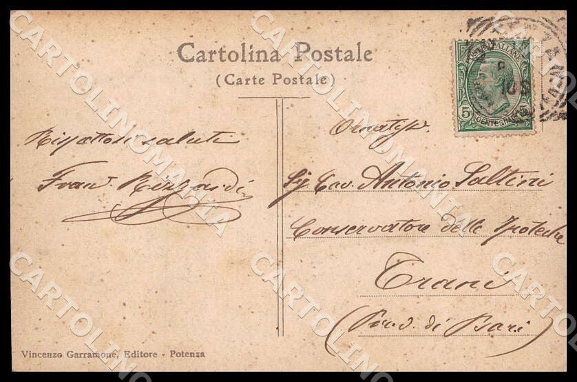 Potenza Città Strada Portasalza cartolina GM1115 – retro