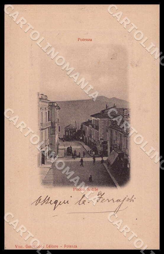 Potenza Città Piazza Sedile Carretto cartolina GM1125 – fronte