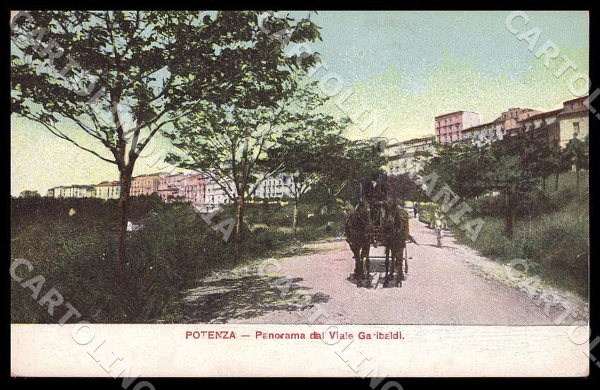 Potenza Città Panorama Viale Garibaldi Carretto Cavallo cartolina GM1128 – fronte