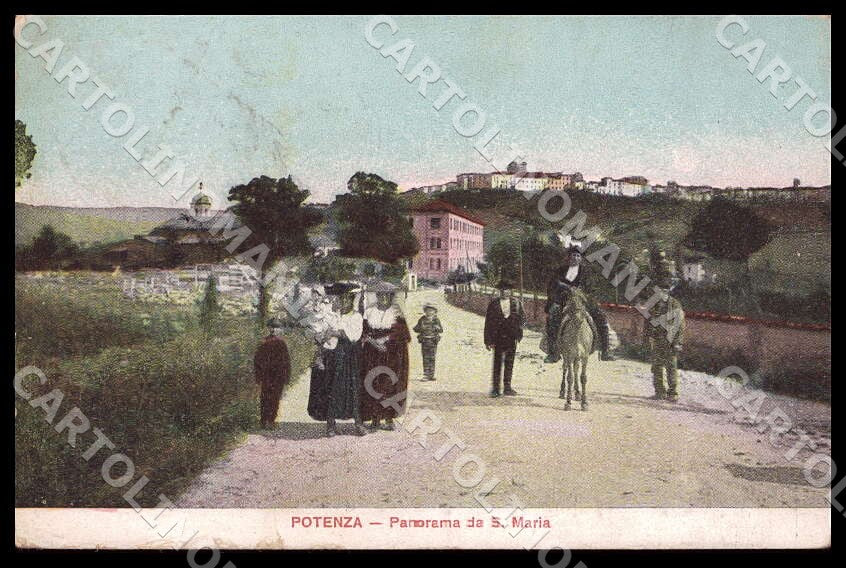 Potenza Città Panorama Santa Maria Asino Costumi STRAPPINO cartolina GM1130 – fronte