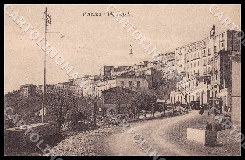 Potenza Città Via Napoli Corriera Auto cartolina GM1133 – fronte