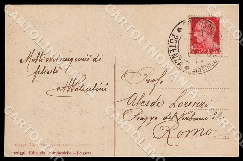 Potenza Città Teatro Stabile cartolina GM1136 – retro
