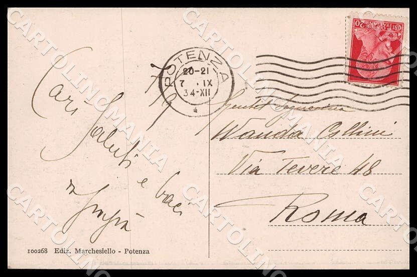 Potenza Città Caserma Basilicata cartolina GM1138 – retro