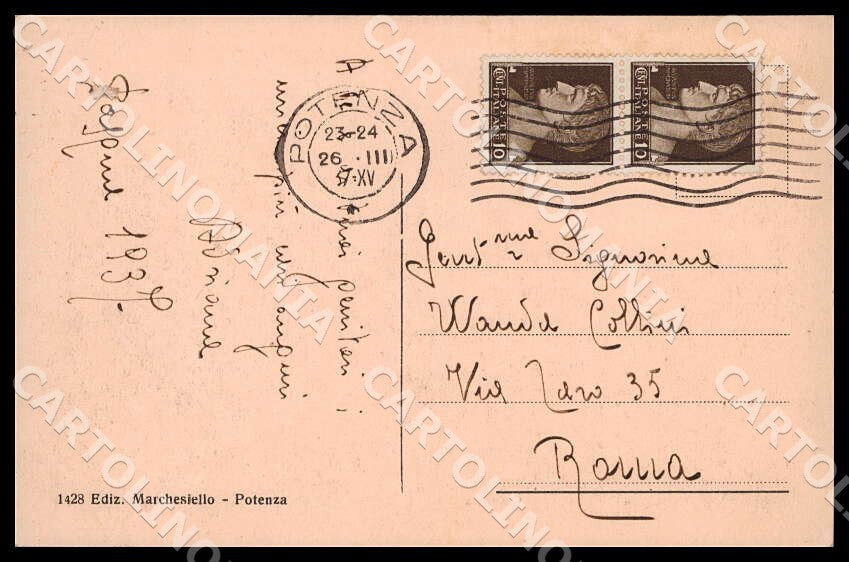 Potenza Città Case Statali cartolina GM1140 – retro