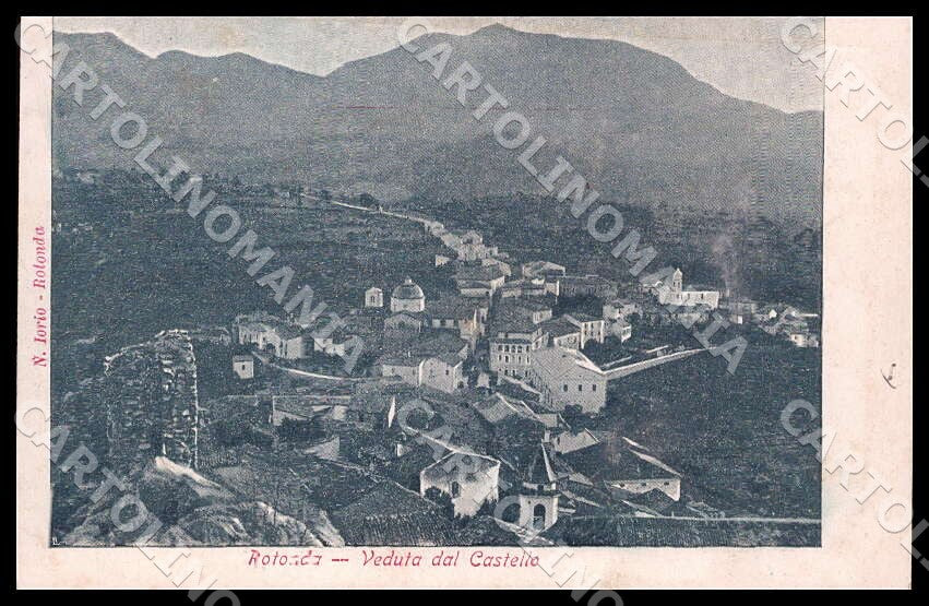 Potenza Rotonda Veduta Castello PIEGA cartolina GM1148 – fronte