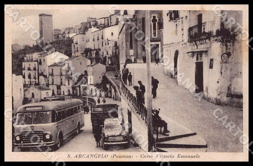 Potenza Sant'Arcangelo Corso Vittorio Emanuele Corriera ABRASA cartolina GM1158 – fronte